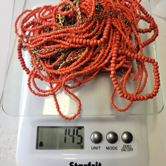 Multistrand Orange Long Necklace - Picture 11 of 12